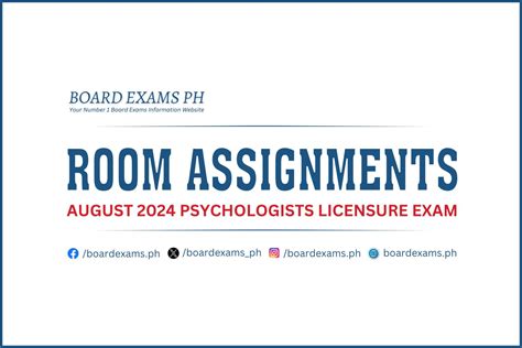psychometrician board exam 2024|Room Assignment .